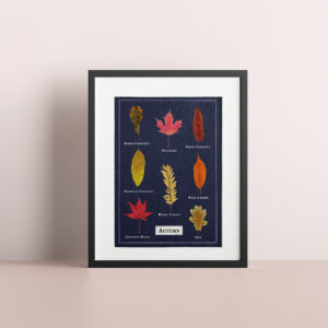 Autumn leaves illustrated art print